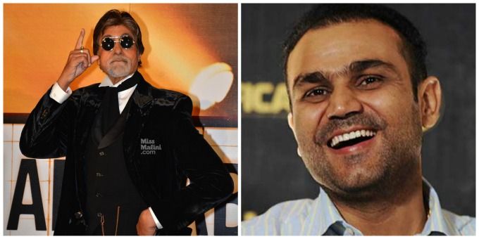 Amitabh Bachchan and Virender Sehwag