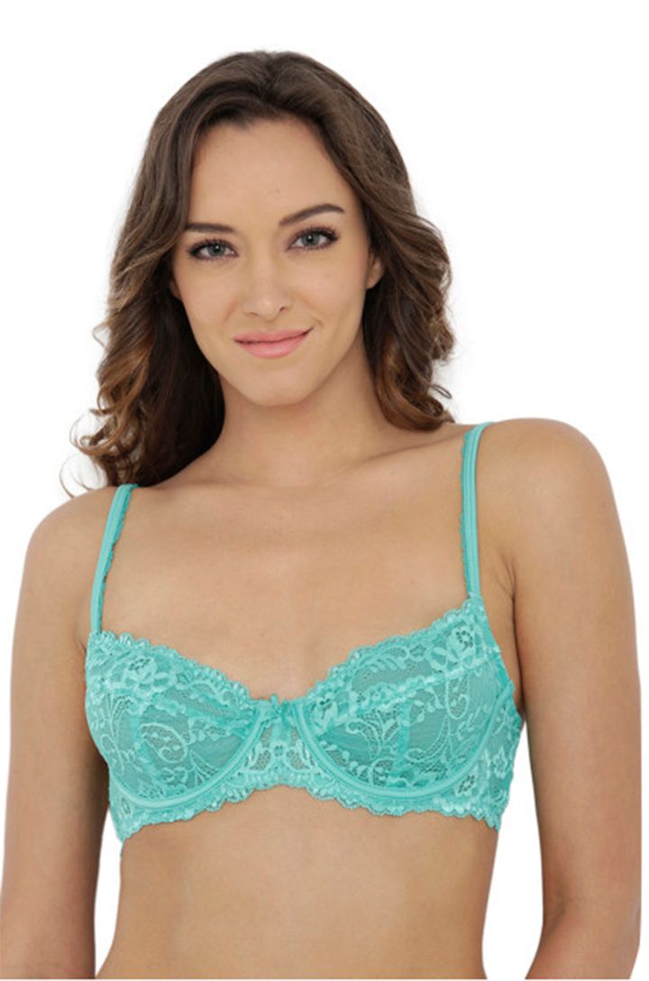 PrettySecrets Sea Green Medium Coverage Lace Bra/ Myntra.com