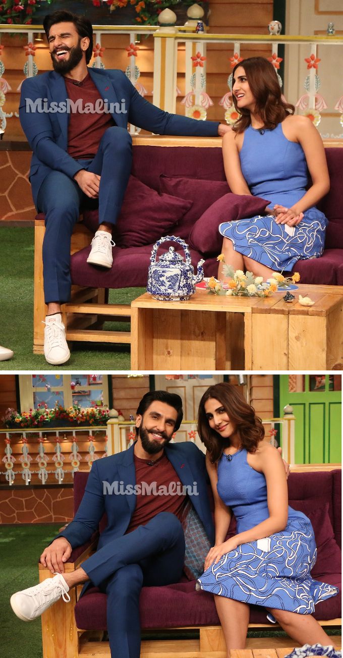 Ranveer Singh and Vaani Kapoor for Befikre promotions on The Kapil Sharma Show (Photo courtesy | Viral Bhayani)