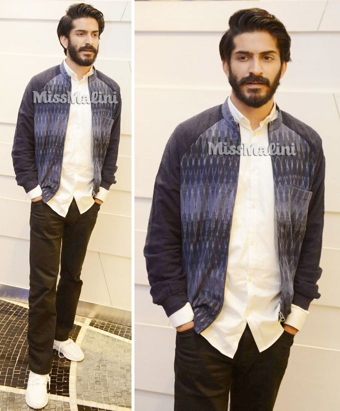 Harshvardhan Kapoor in Suket Dhir, Jack & Jones, Armani Jeans and adidas Originals during Mirzya promotions in Delhi (Photo courtesy | Viral Bhayani)