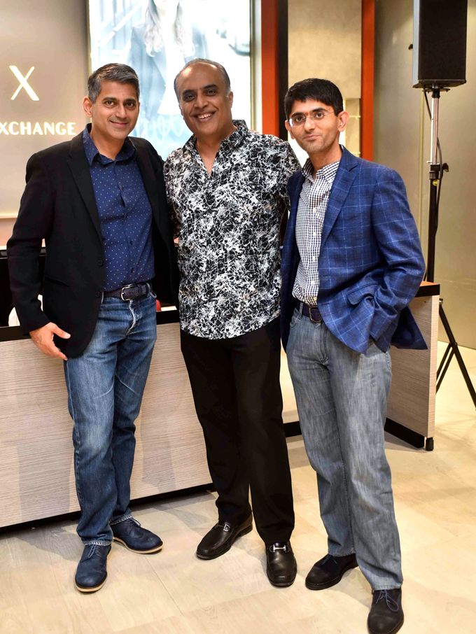 Sanjay Kapoor, Arjun Sharma and NIkhil Mehra at the grand opening of the Armani Exchange store at Select Citywalk, Saket (Photo courtesy | Genesis Luxury)
