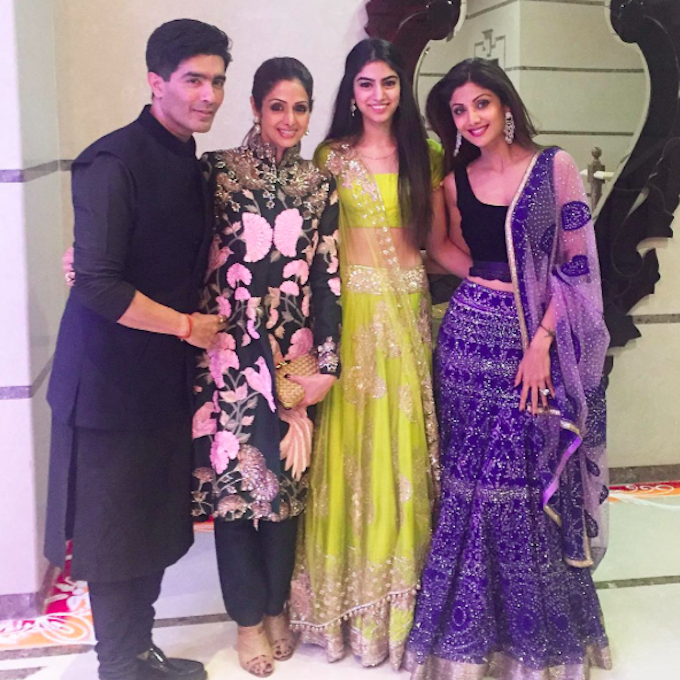 Manish Malhotra, Srivdevi, Khushi Kapoor and Shlipa Shetty Kundra (Source: Instagram/@OfficialShilpaShetty)