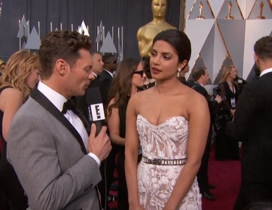 Video: Priyanka Chopra Chats With Ryan Seacrest At The Oscars Red Carpet