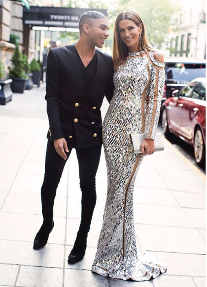 Cindy Crawford in Balmain with Olivier Rousting (Source: Instagram)