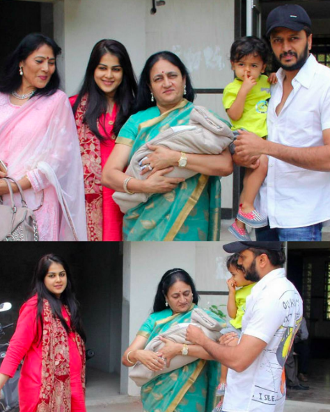 Photos: Genelia & Riteish Deshmukh Pose With Their Newborn Baby, Riaan & Family