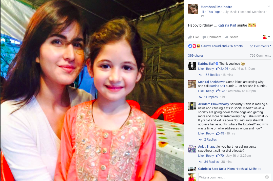 Harshaali Malhotra Called Katrina Kaif ‘Auntie’ On Facebook &#038; People Couldn’t Handle It!