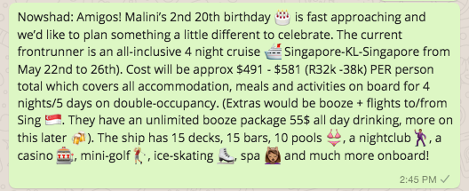 Birthday invite