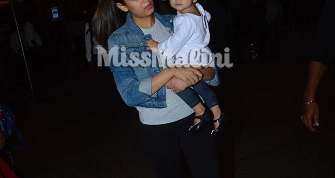 These Photos Of Mira Rajput And Misha At The Airport Are Super Adorable