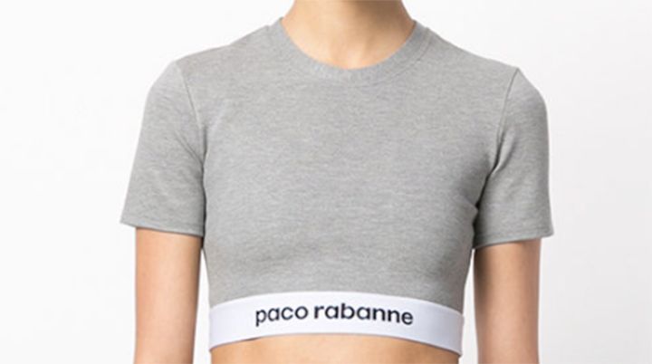 Paco Rabane Logo Crop Top