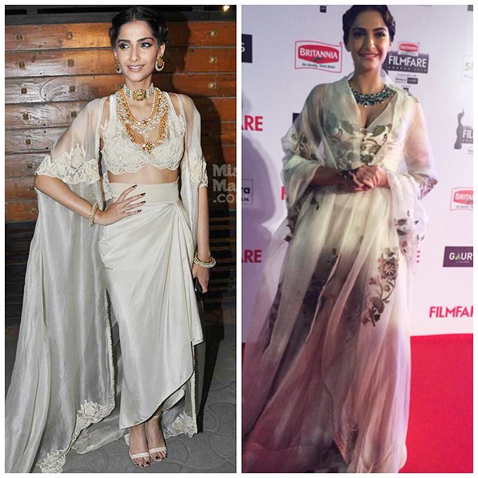 Sonam Kapoor Wears Anamika Khanna For The Second Year In A Row At The Filmfare Awards