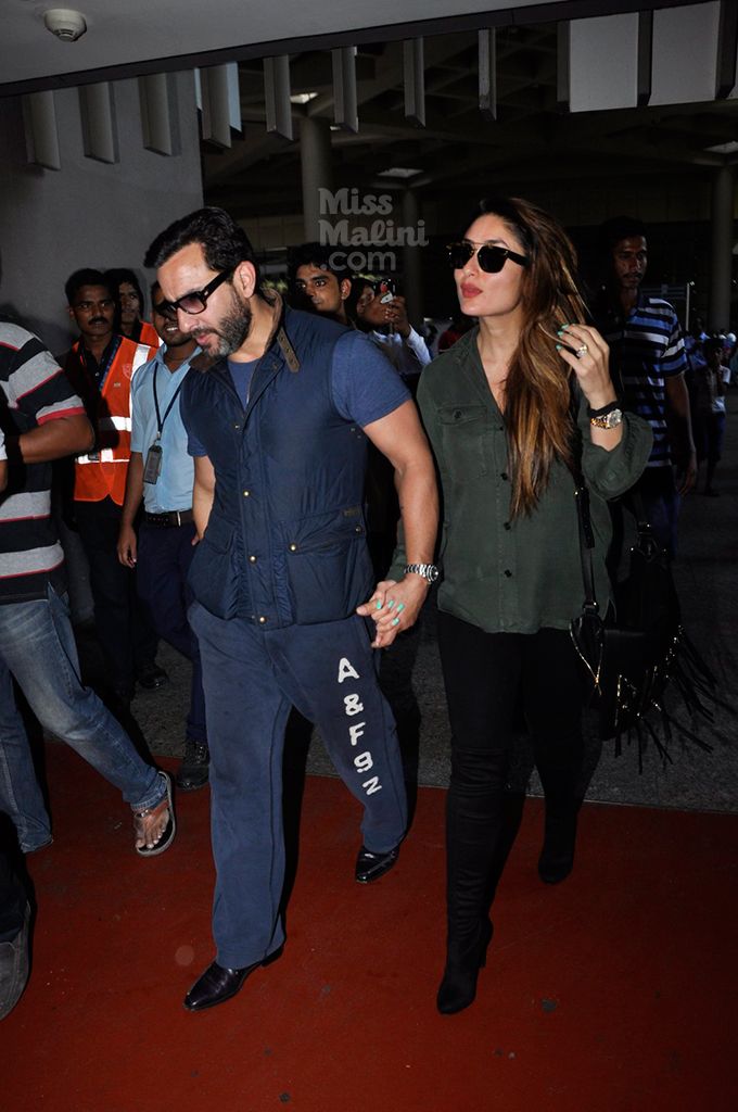 Airport Spotting: Saif Ali Khan & Kareena Kapoor Return From Their Holiday