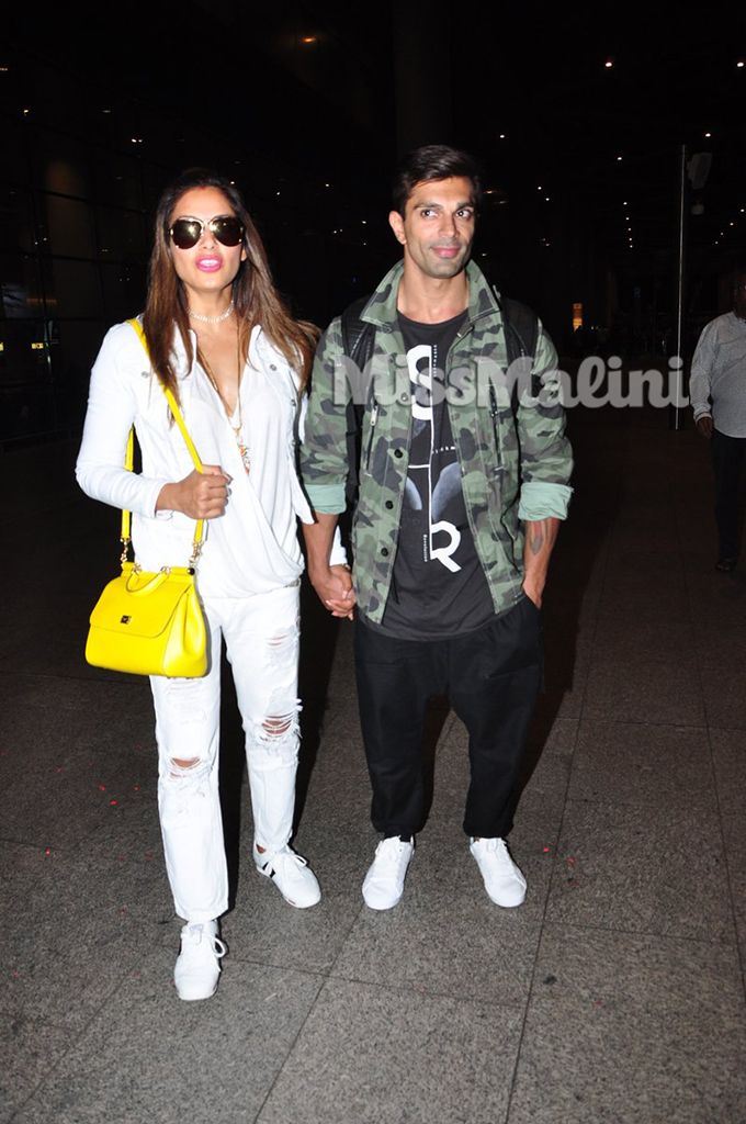 Airport Spotting: Bipasha Basu & Karan Singh Grover Return From Their Spain Vacation
