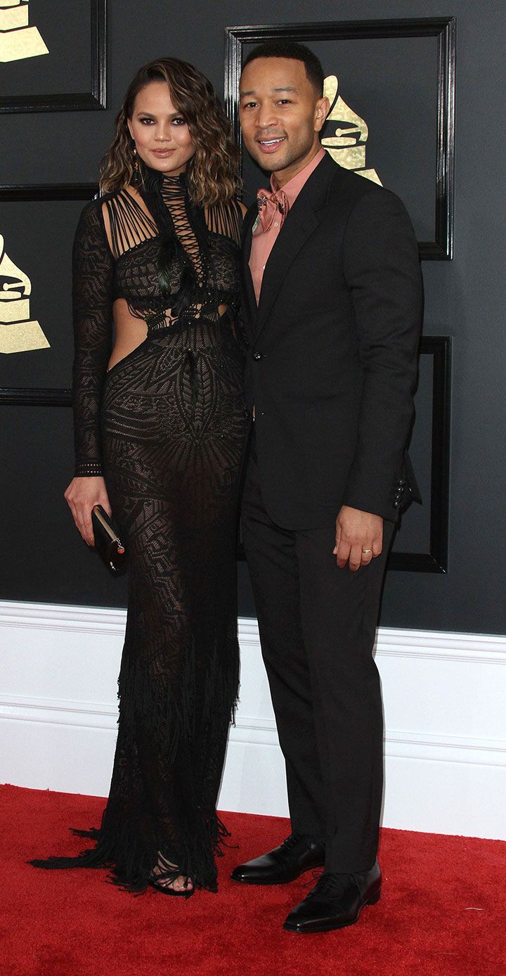 Chrissy Teigen & John Legend at The Grammys 2017