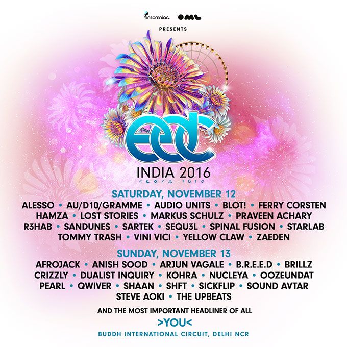 EDC India 2016 Lineup | Image Source: india.electricdaisycarnival.com