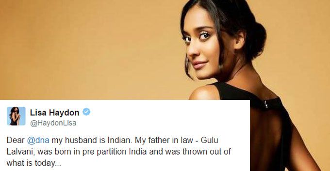 Lisa Haydon Just Slammed A Leading Daily For Calling Her Husband A Pakistani