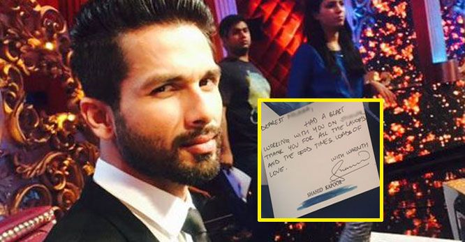 Aww! Shahid Kapoor Just Sent A Hand-Written Note To This Actress – Check Out Photo!