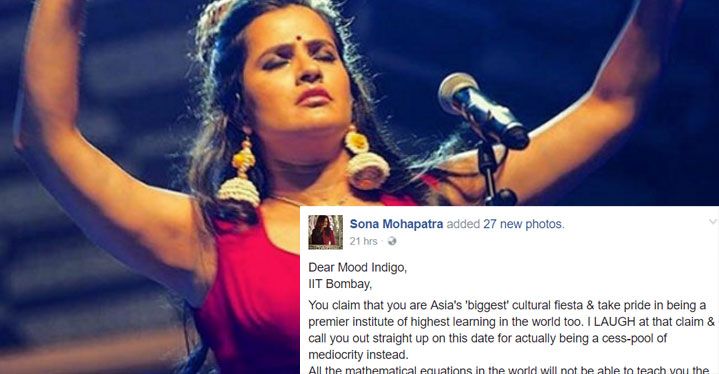 Sona Mohapatras Open Letter To Iit Bombay For Being Sexist Missmalini