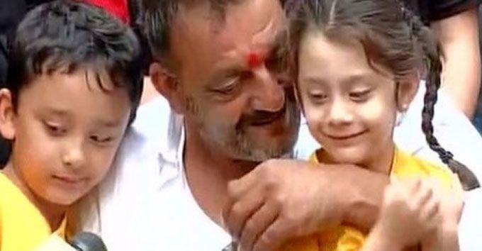 These Photos Of Sanjay Dutt Hugging His Twins Will Warm Your Heart