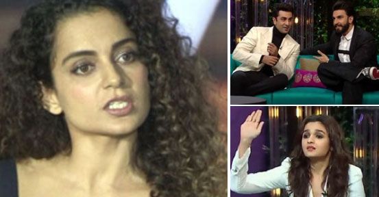 Kangana Ranaut Reacts To Alia Bhatt &#038; Ranveer Singh’s Comments About Her On Koffee With Karan 5