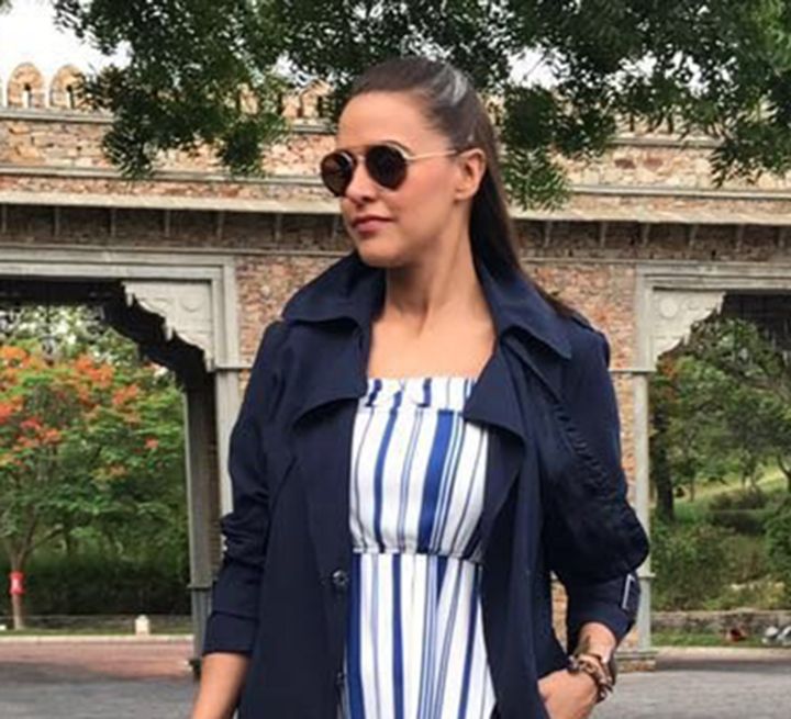 Neha Dhupia Has The Perfect Pick-Me-Up Monsoon Outfit