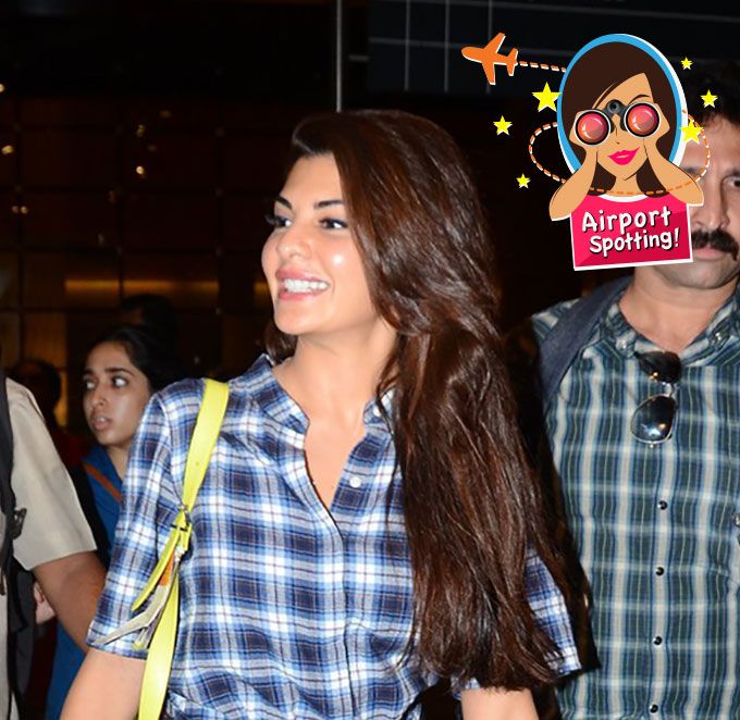 Jacqueline Fernandez’s Airport Style Is Plaid And Simple!