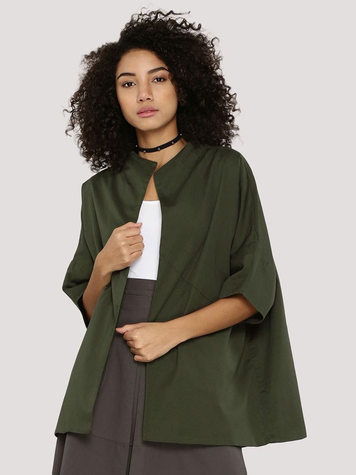 Military Green Oversized Jacket from Bhane— 2,200 INR