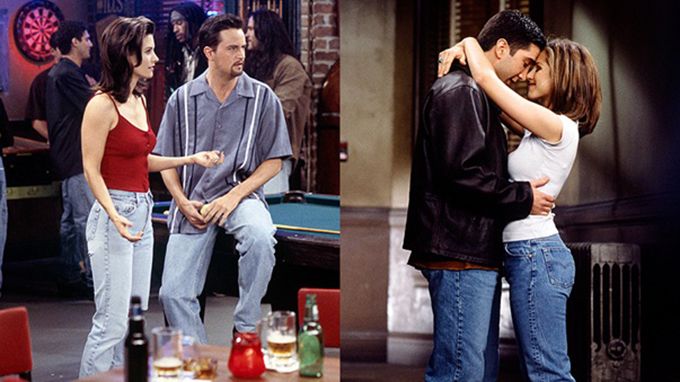 Monica and Rachel making mom jeans look cool way back when... Pic: tumblr.com