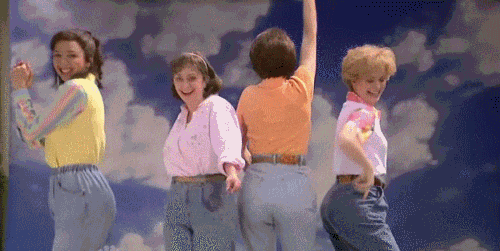 Dance like no ones watching. Mom jeans are back!! Pic: Giffy.com