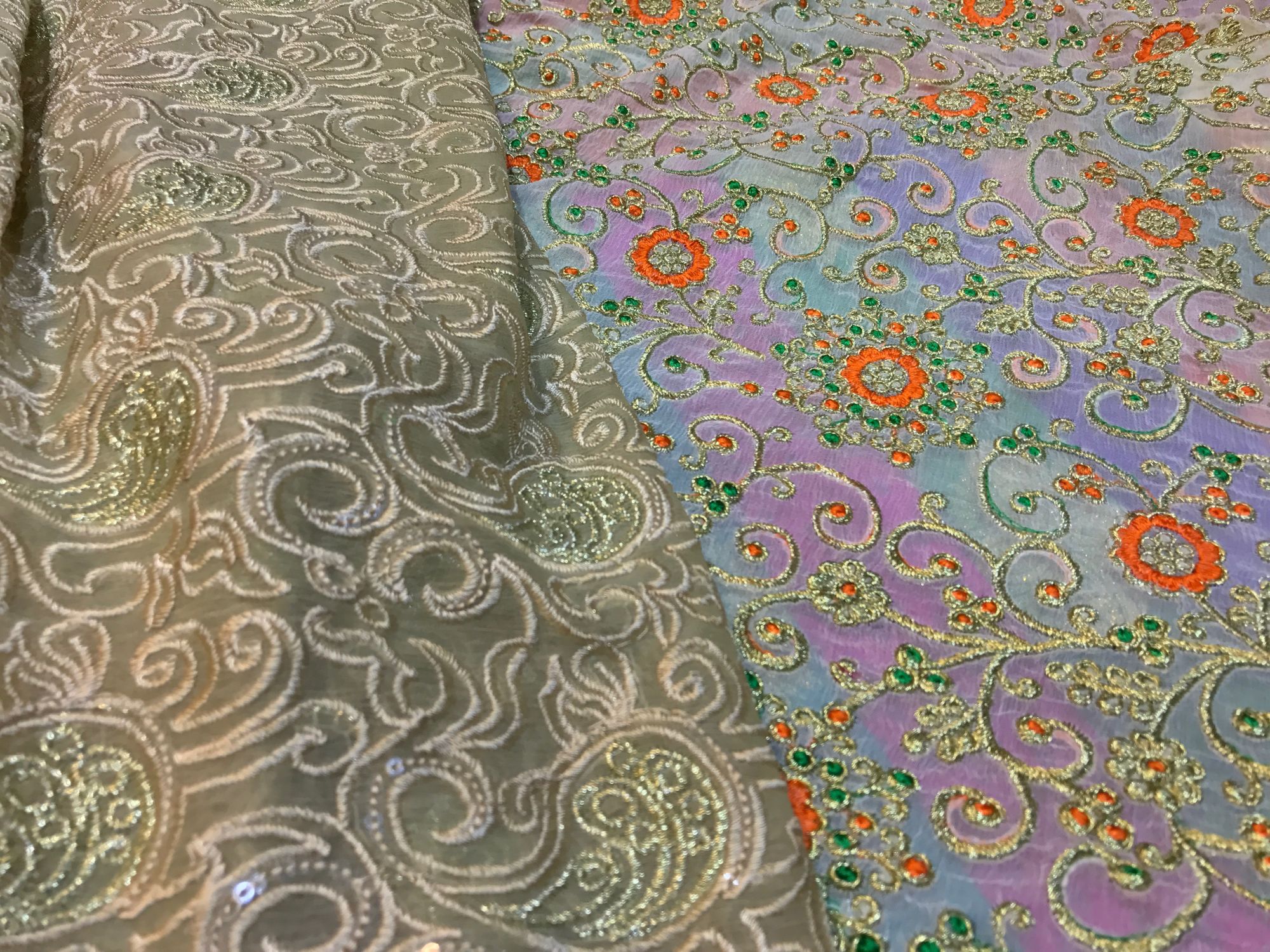 Embroidered Banarasi silk at Pakistan Pavilion