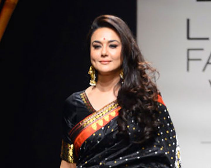 Preity Zinta Looks Pretty Darn Cute In A Sari At LFW