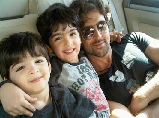 Hrithik Roshan with Hrehaan and Hridhaan