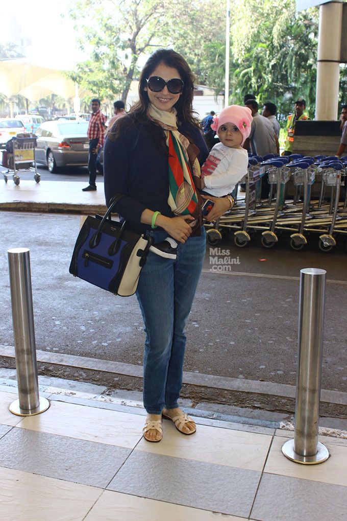 Airport Spotting: Isha Koppikar’s Baby Daughter Is SUCH A Cutie!