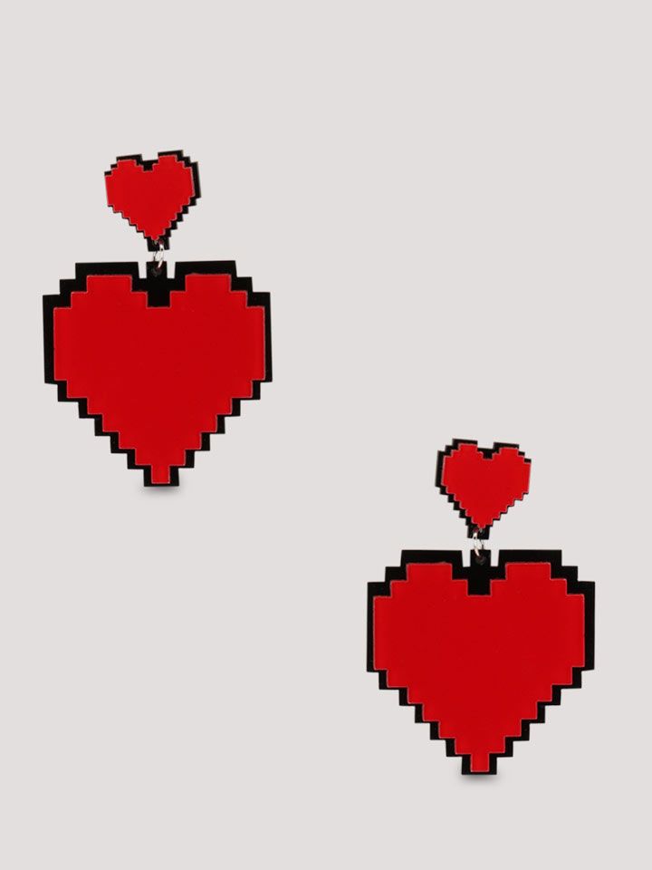 ERISTONA Pixelated Heart Earrings— Rs 499 | Image Source: koovs.com