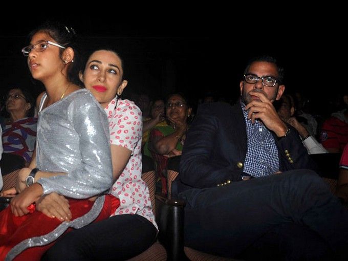 Karisma Kapoor & Sanjay Kapur with their daughter
