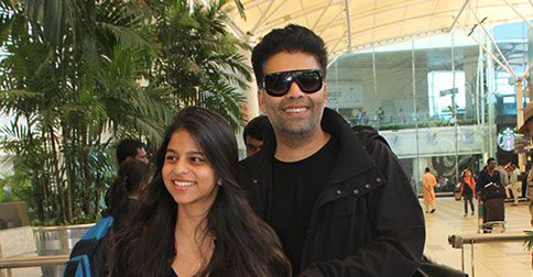 Airport Spotting: Sweet! Karan Johar & Suhana Khan Are All Smiles