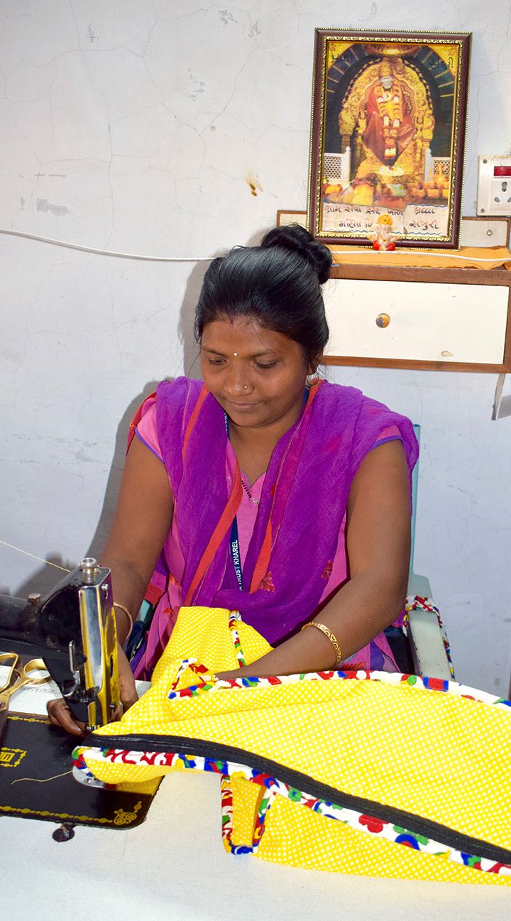 A woman in a sewing class facilitated by the Desai Foundation (Photo: Desai Foundation)