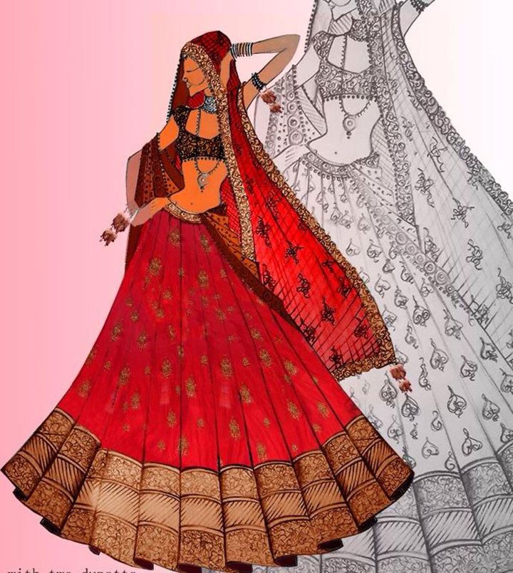 Wedding Lehenga Choli - Green & Pink Art Silk Embroidery Lehenga Choli –  Empress Clothing