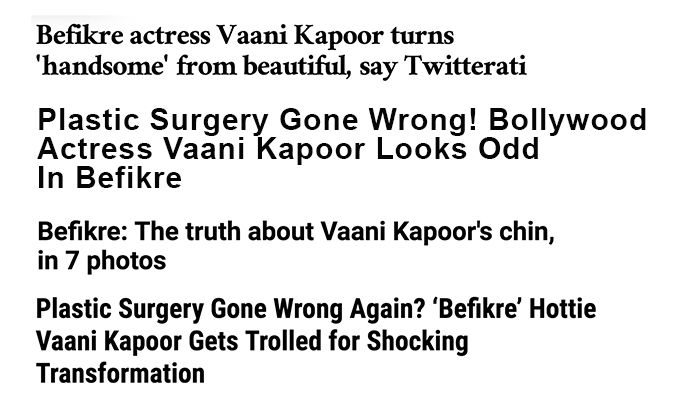 Headlines about Vaani Kapoor