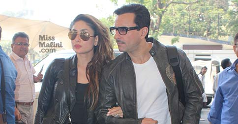 Airport Spotting: Super Hot! Kareena Kapoor &#038; Saif Ali Khan Wore Matching Outfits