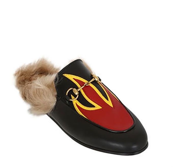 Gucci | Source: Princetown Leather & Fur Mules