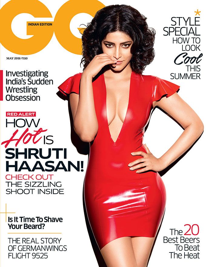 Shruti Haasan on the cover of GQ Magazine's May '16 issue