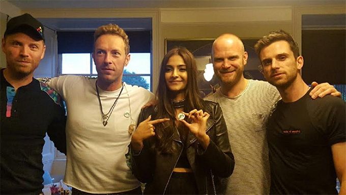 Sonam Kapoor with Coldplay