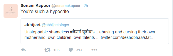 Sonam Kapoor &#038; Abhijeet Are Having A Twitter War About Shobhaa De!