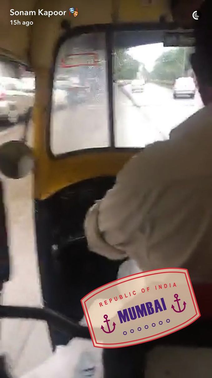 Photos: Sonam Kapoor Took A Monsoon Rickshaw Ride