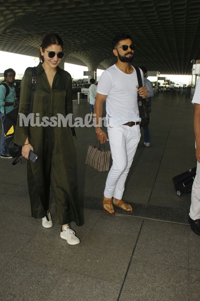 Airport Spotting: Anushka Sharma & Virat Kohli Leave For Yuvraj & Hazel’s Wedding