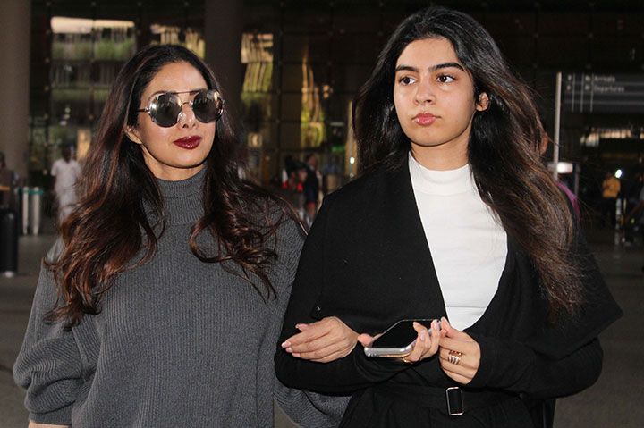 Sridevi & Khushi Kapoor’s Monochrome Airport Look Is Worth Your Attention