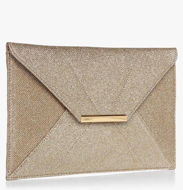 Dorothy Perkins Gold Shimmer Envelope Clutch Bag | Source: Jabong