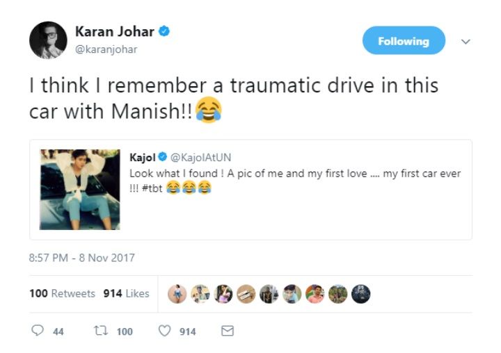 Karan Johar and Kajol