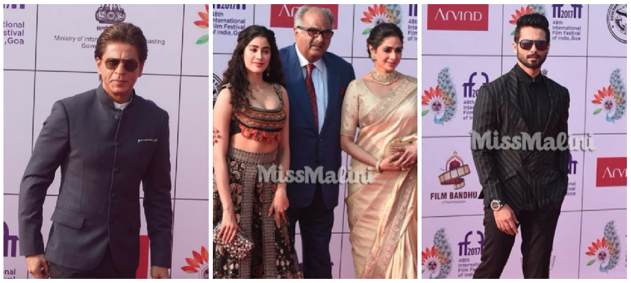 Photos: Shah Rukh Khan, Shahid Kapoor, Sridevi And Janhvi Kapoor Shine At The IFFI Red Carpet