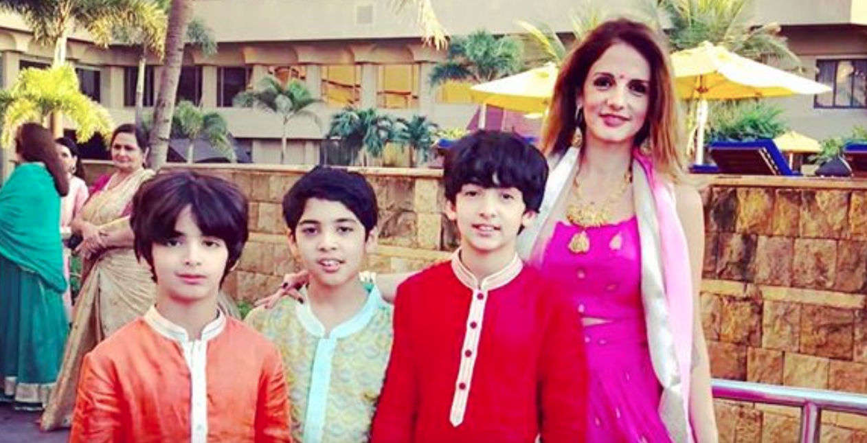 Photos: Sussanne Khan And Her Sons Look Adorable At A Wedding